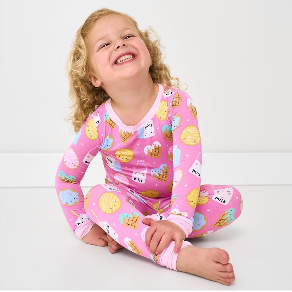 Little Sleepies Cookies and Milk Pink pajama top size 2t